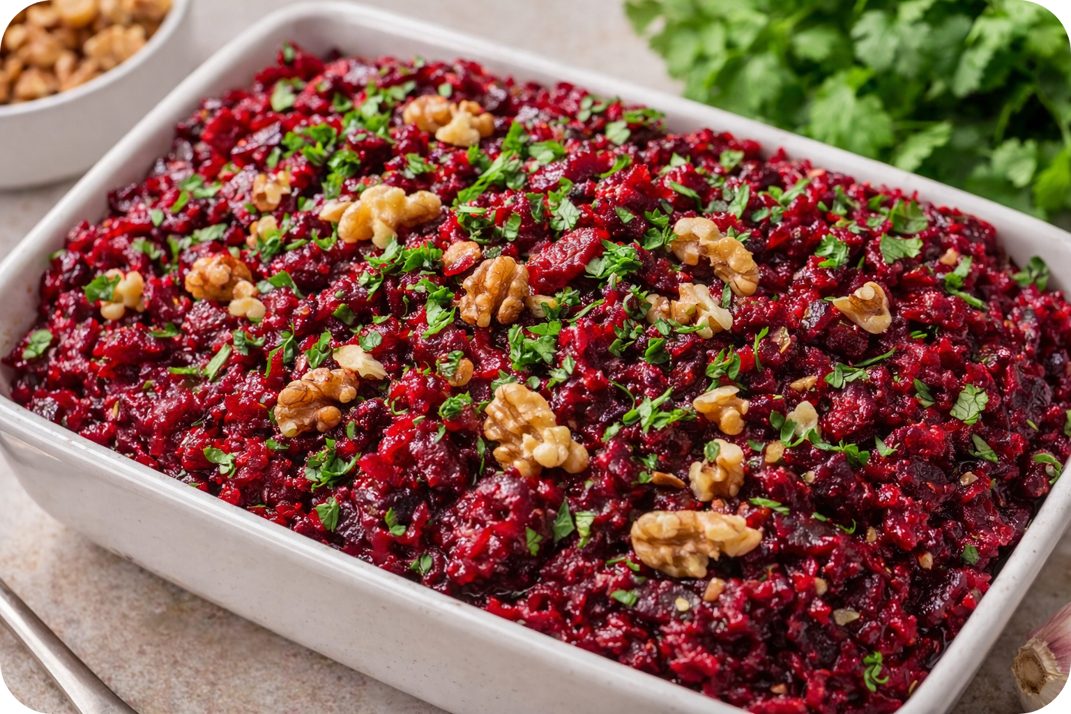 Georgian Salad with Garlic and Walnuts